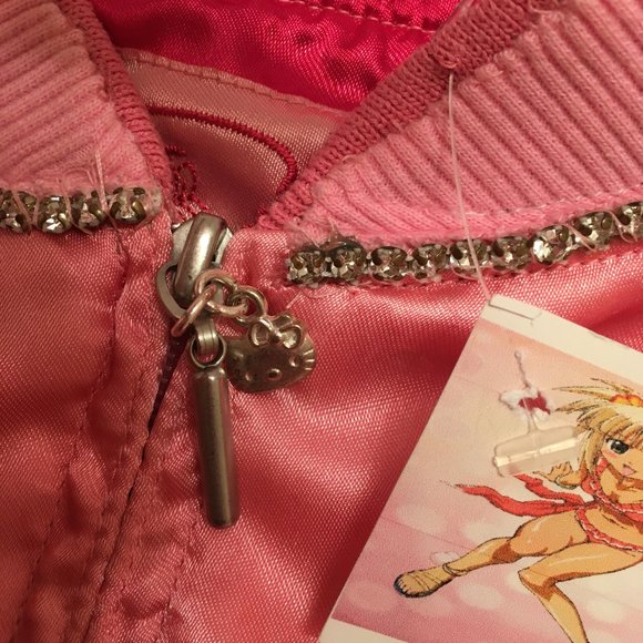 GORGEOUS vintage Y2K satin jacket with custom hello kitty /crystal details - Picture 6 of 11